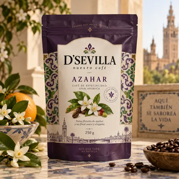 Café Azahar de D'Sevilla en un ambiente sevillano